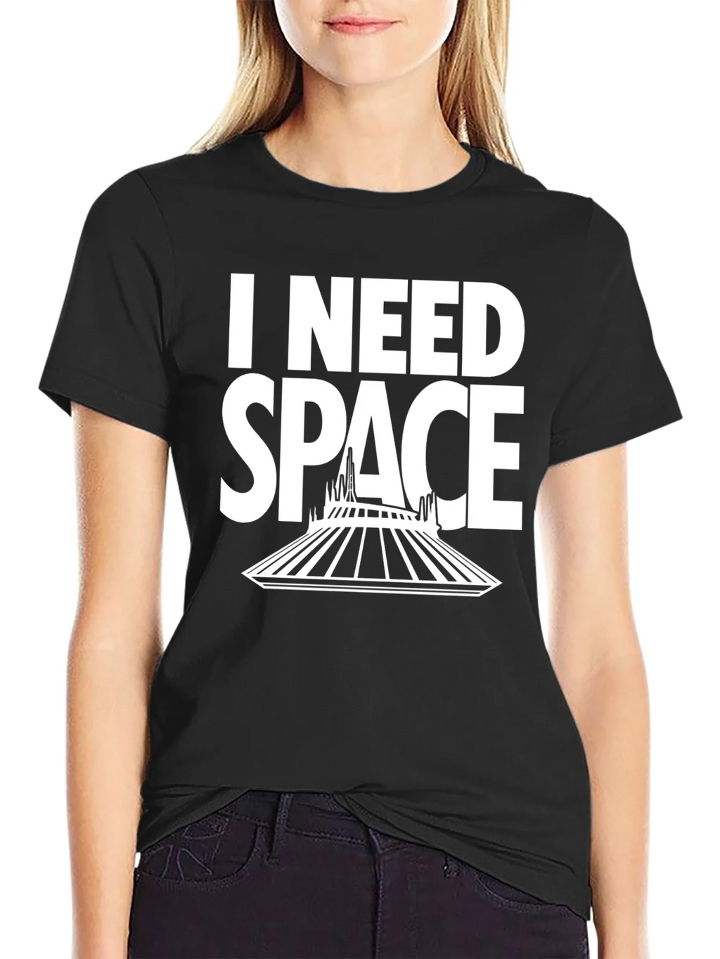 I Need Space T-Shirt - Black Cotton Blend product image 2