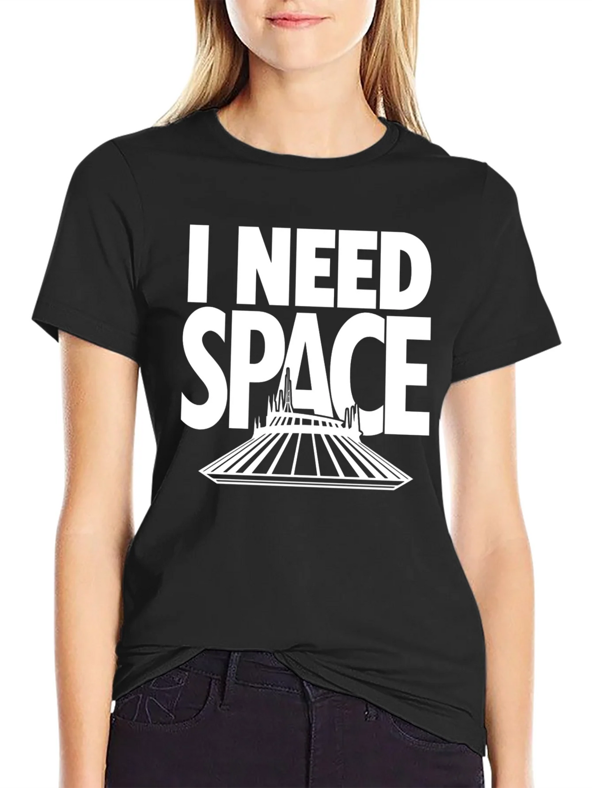 I Need Space T-Shirt - Black Cotton Blend product image 2