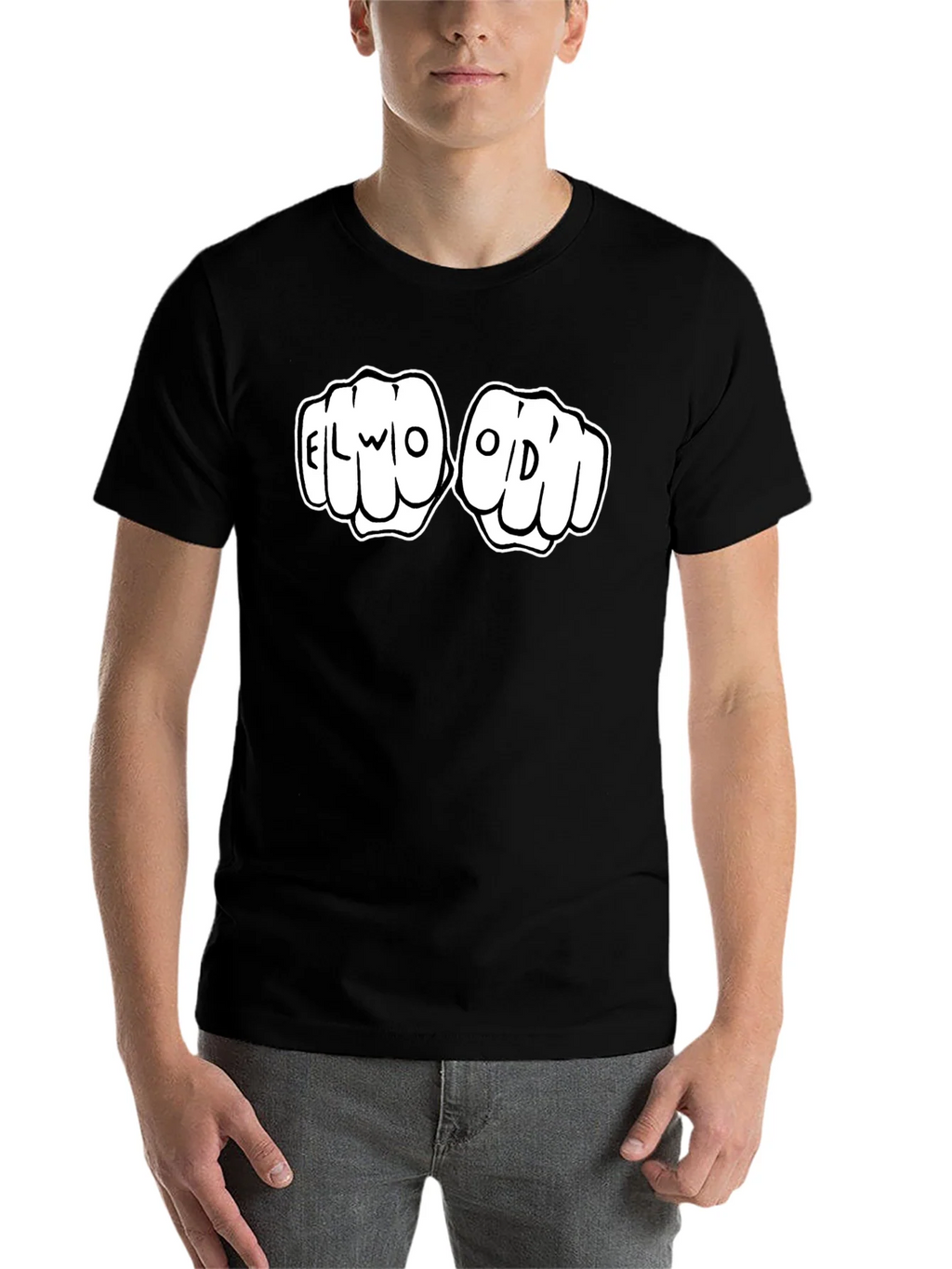 Elwood Fist Bump Graphic Tee - Black Cotton T-Shirt product image 4