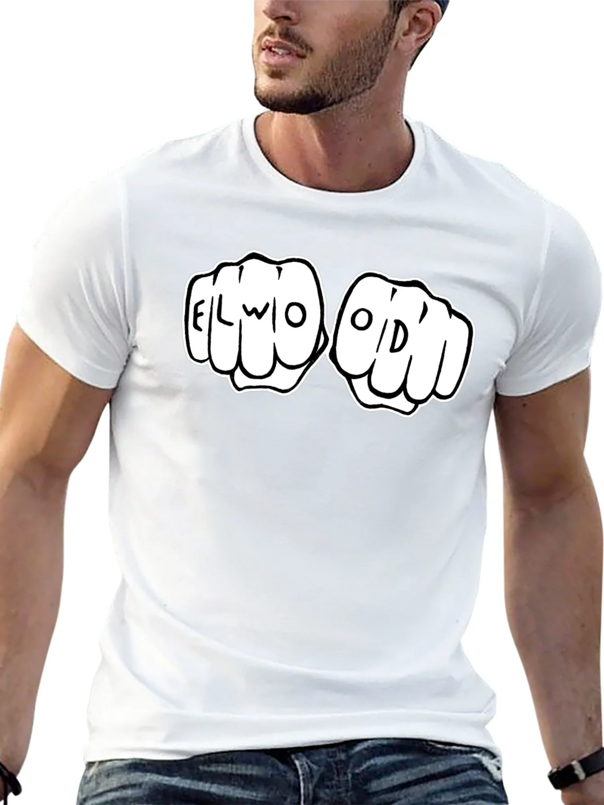 Elwood Fist Bump Graphic Tee - Black Cotton T-Shirt product image 12