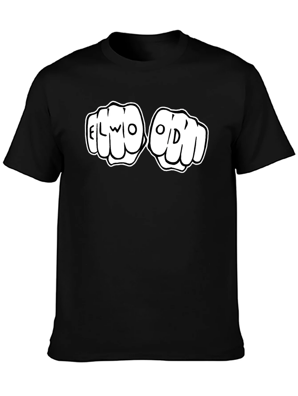 Elwood Fist Bump Graphic Tee - Black Cotton T-Shirt product image 3