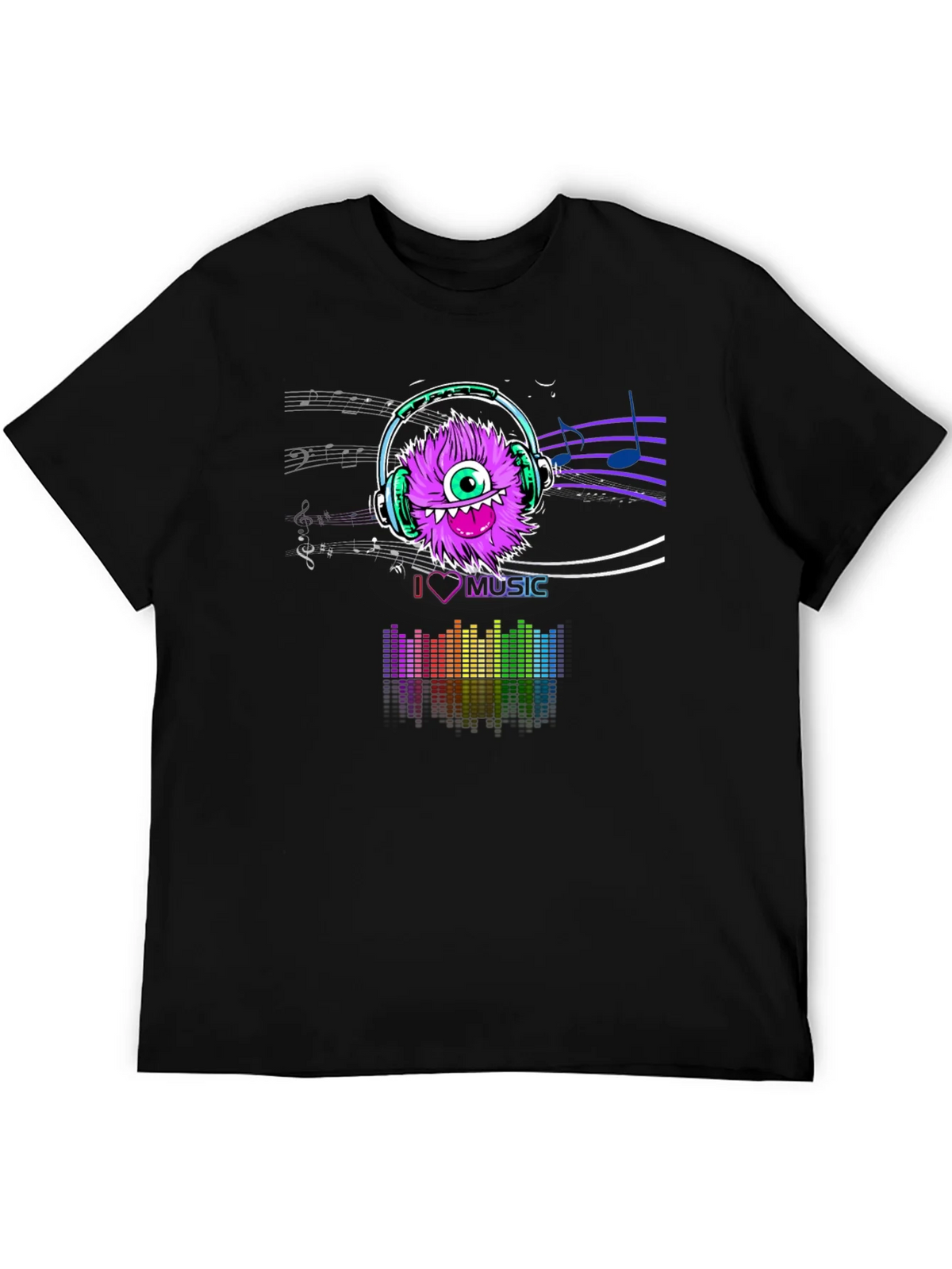I Love Music T-Shirt - Purple Monster Graphic Tee product image 2
