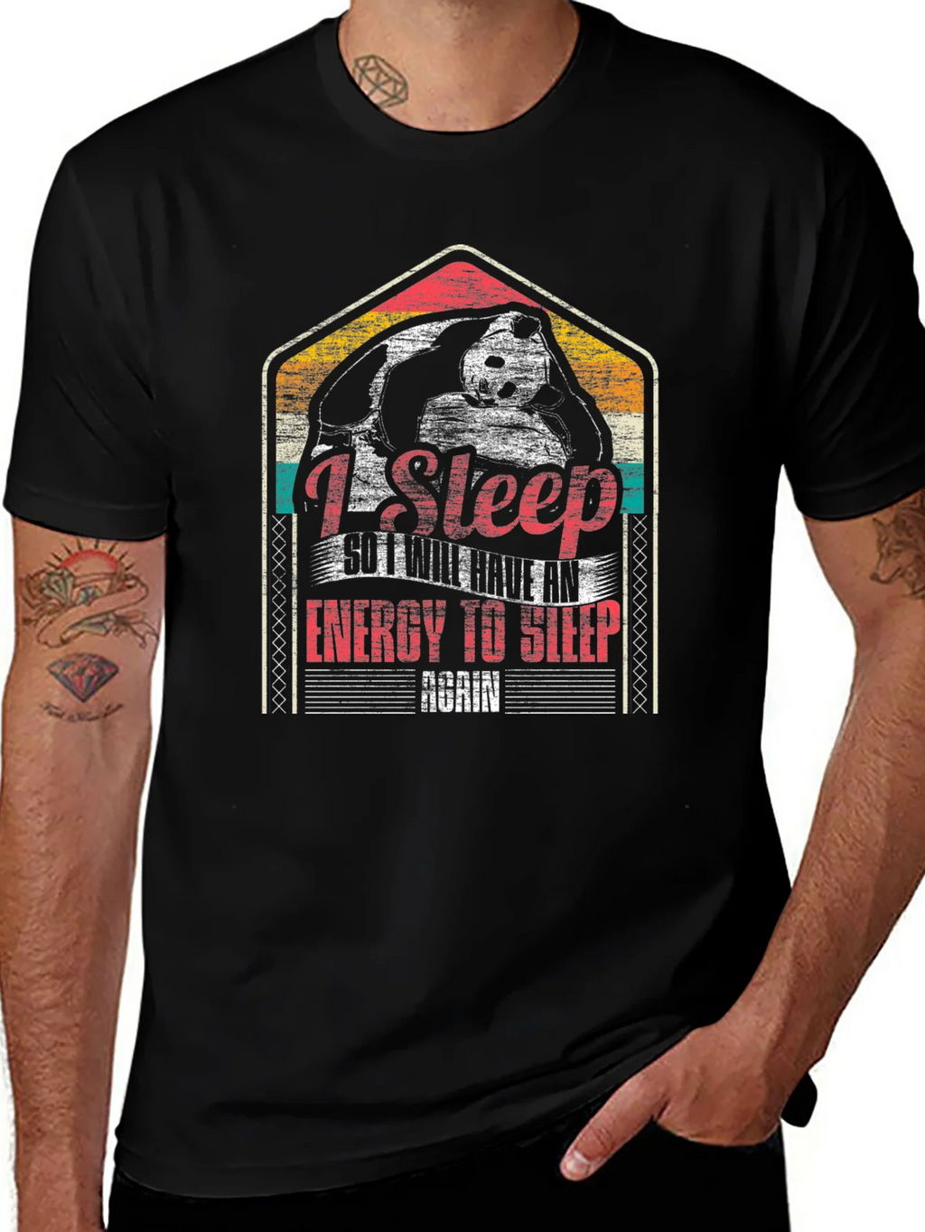 I Sleep Panda Graphic Tee - Funny Shirt product image 1