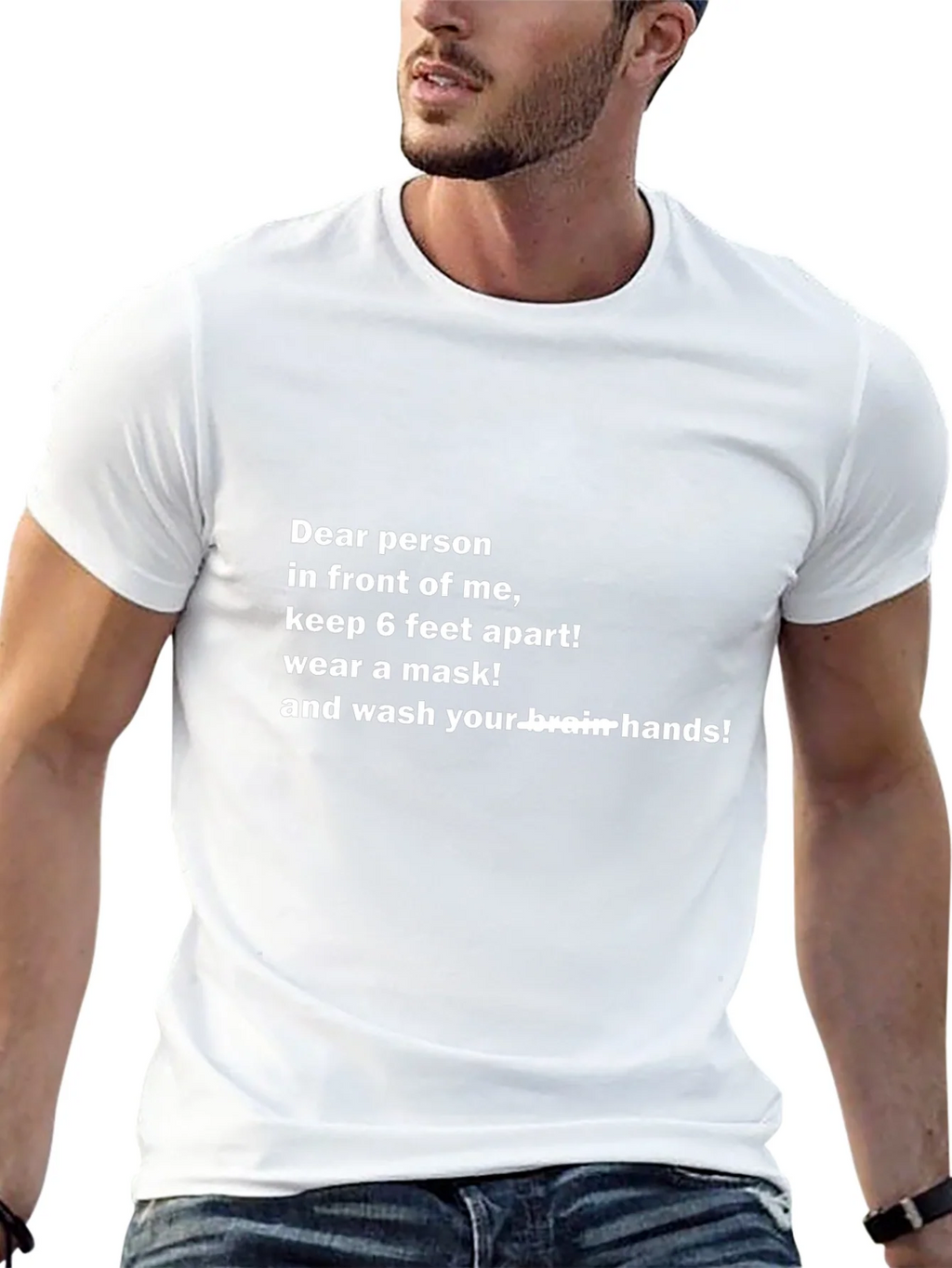 Funny Social Distancing T-Shirt - Wash Your Brain Hands! product image 12
