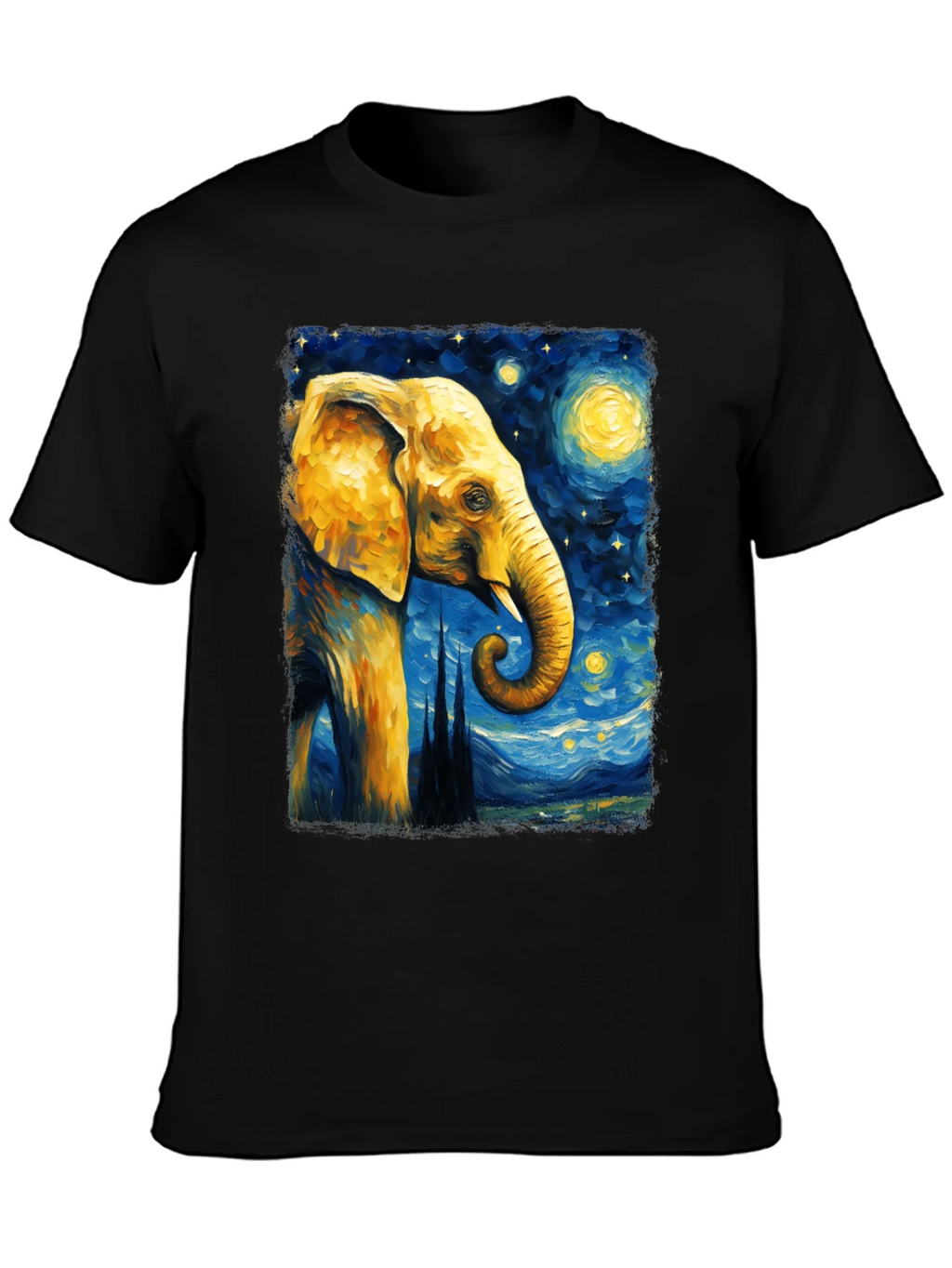 Starry Night Elephant Graphic T-Shirt - Unique Art Tee product image 3