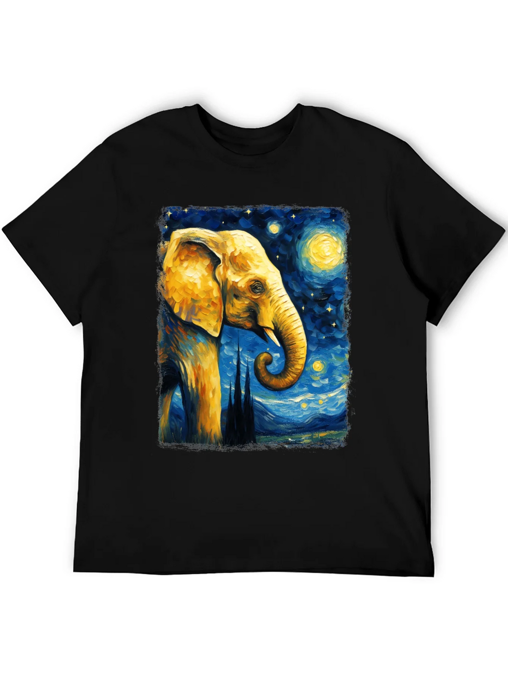 Starry Night Elephant Graphic T-Shirt - Unique Art Tee product image 5