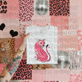 Pink heart leopard