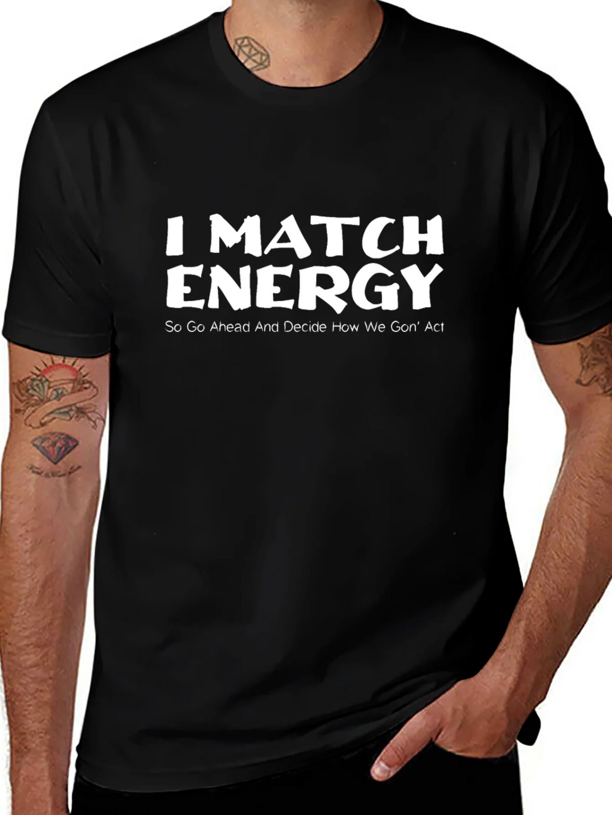 I Match Energy Black Graphic T-Shirt product image 1