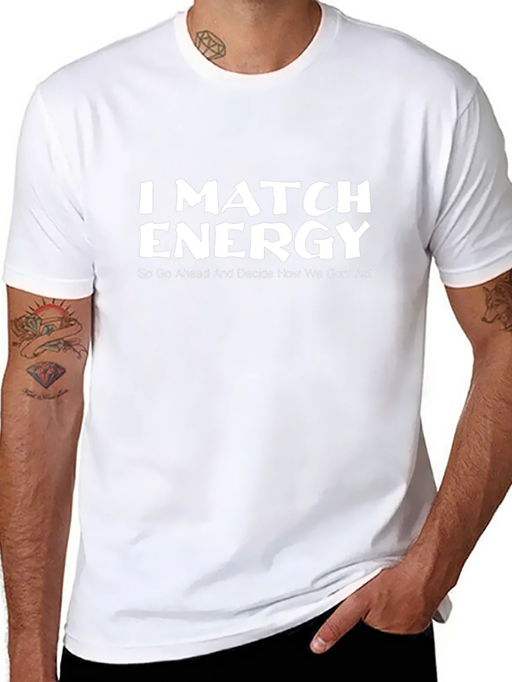 I Match Energy Black Graphic T-Shirt product image 7