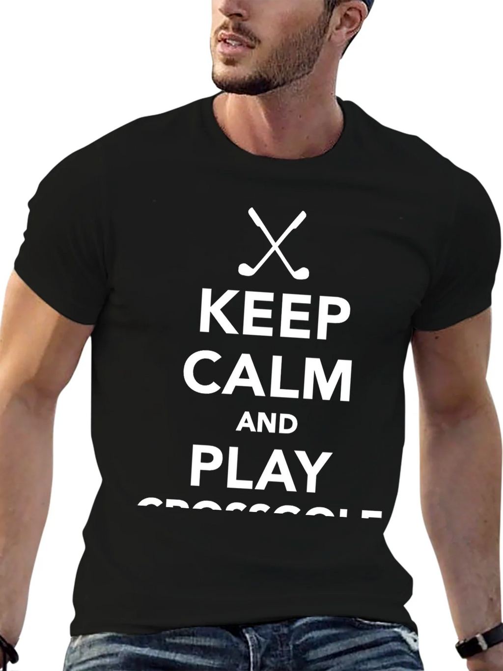 Keep Calm & Play Crossgolf T-Shirt - Black Tee product image 6