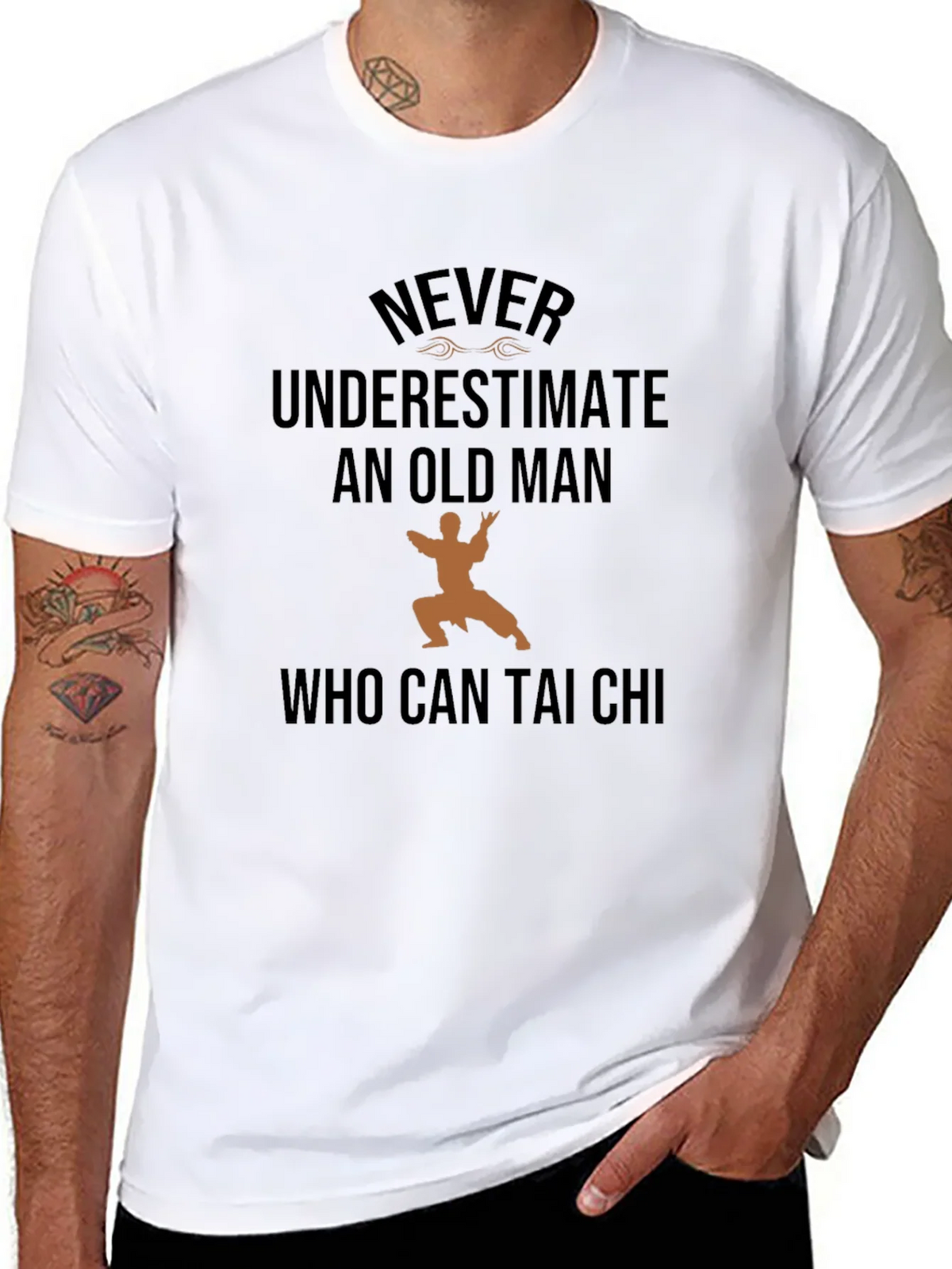 Never Underestimate Old Man Tai Chi T-Shirt product image 7