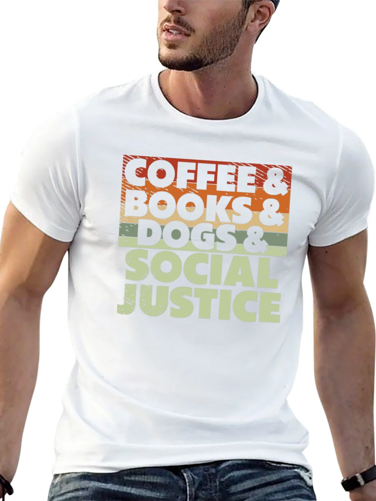 Coffee Books Dogs & Social Justice T-Shirt product image 10