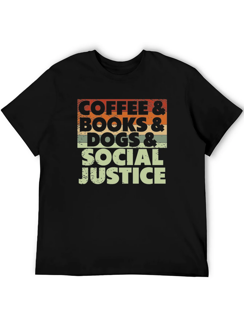Coffee Books Dogs & Social Justice T-Shirt product image 4