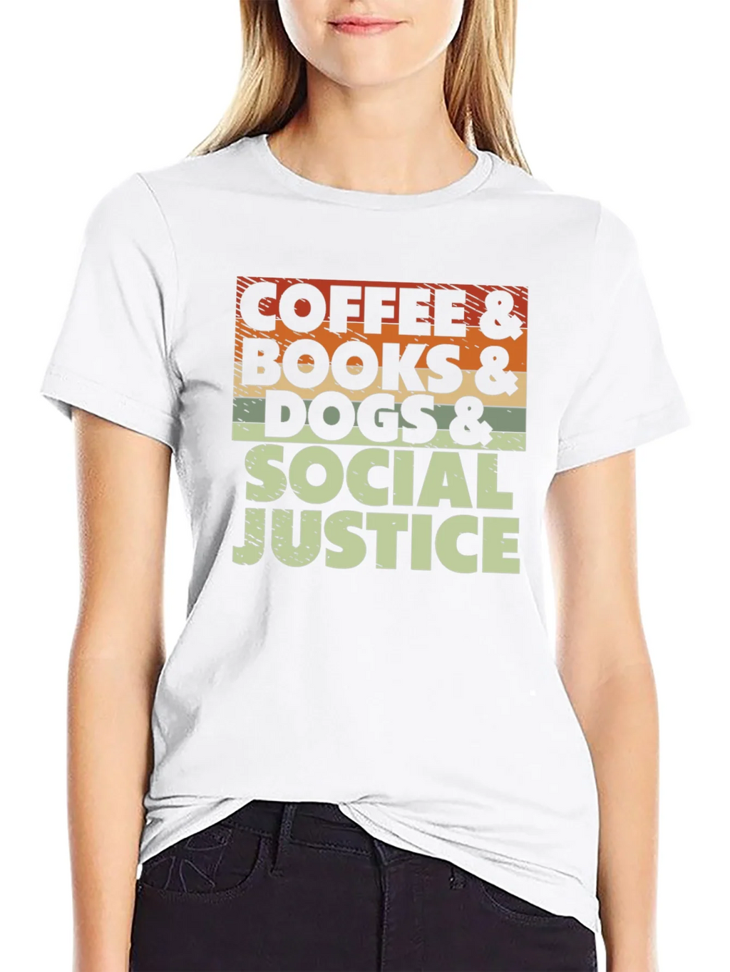 Coffee Books Dogs & Social Justice T-Shirt product image 6