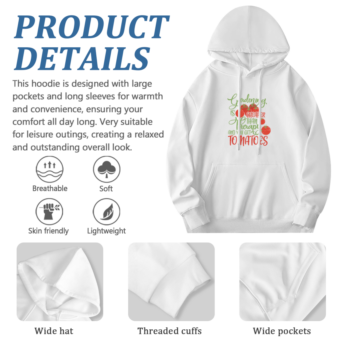 Modern Style Graphic Hoodie - Eye-Catching Design #0634 product image 6