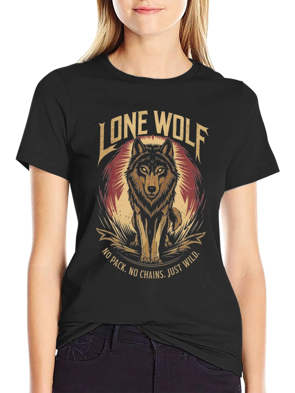 Lone Wolf Graphic Tee - No Pack No Chains product image 2
