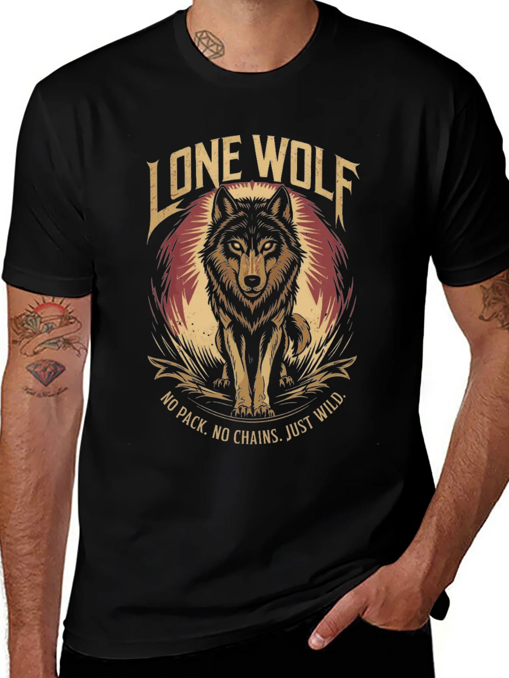 Lone Wolf Graphic Tee - No Pack No Chains product image 1