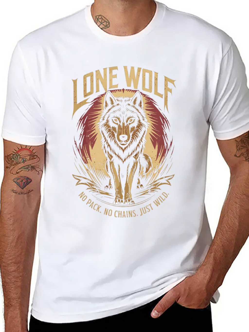 Lone Wolf Graphic Tee - No Pack No Chains product image 7