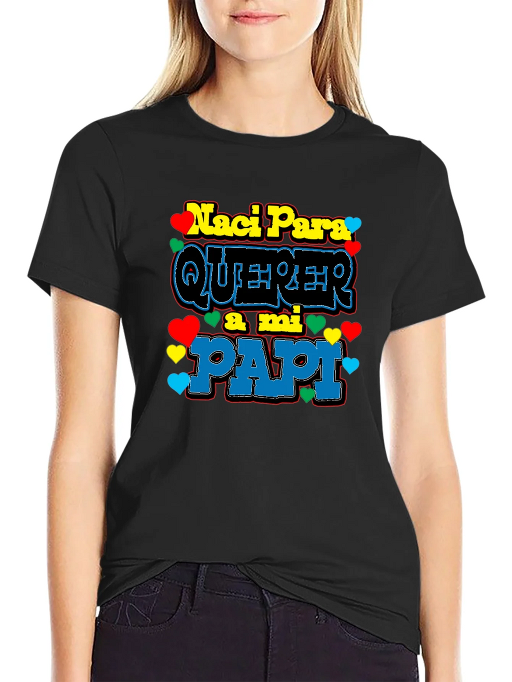 Naci Para Querer a mi Papi Black T-Shirt product image 2