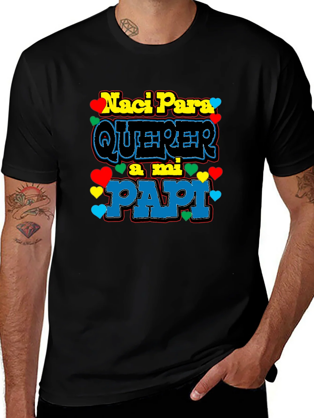 Naci Para Querer a mi Papi Black T-Shirt product image 1