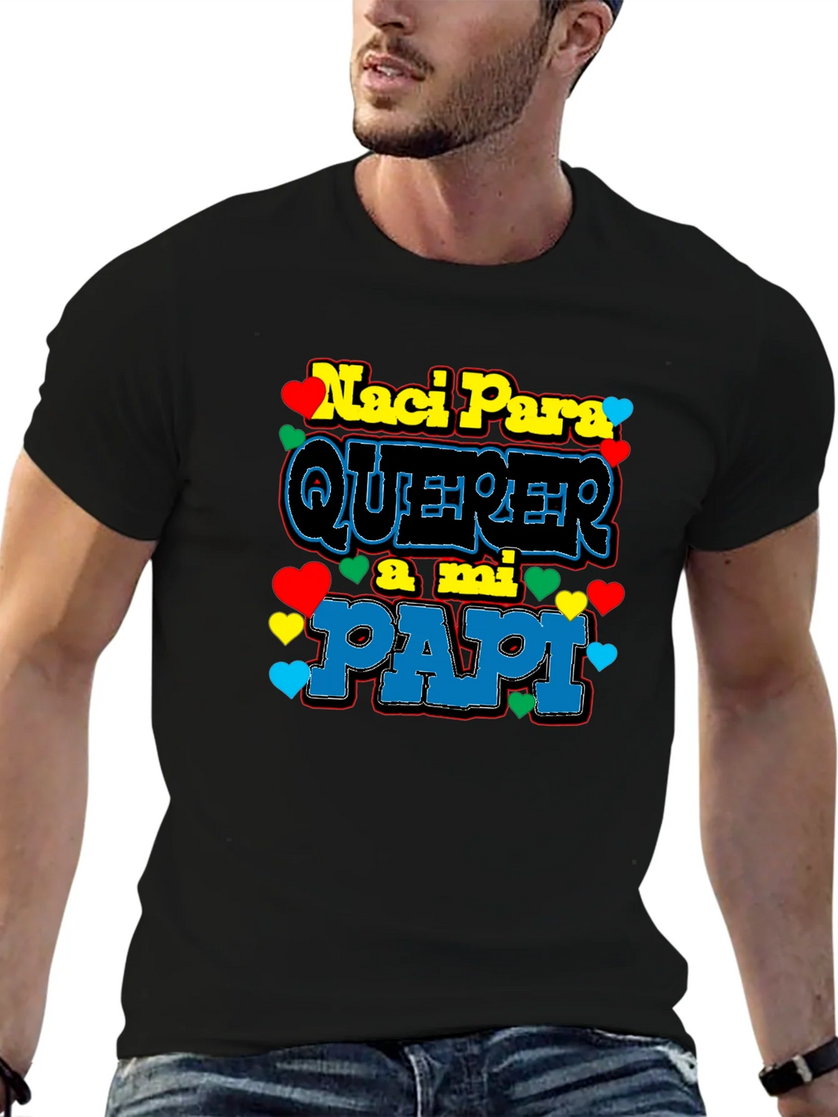 Naci Para Querer a mi Papi Black T-Shirt product image 6