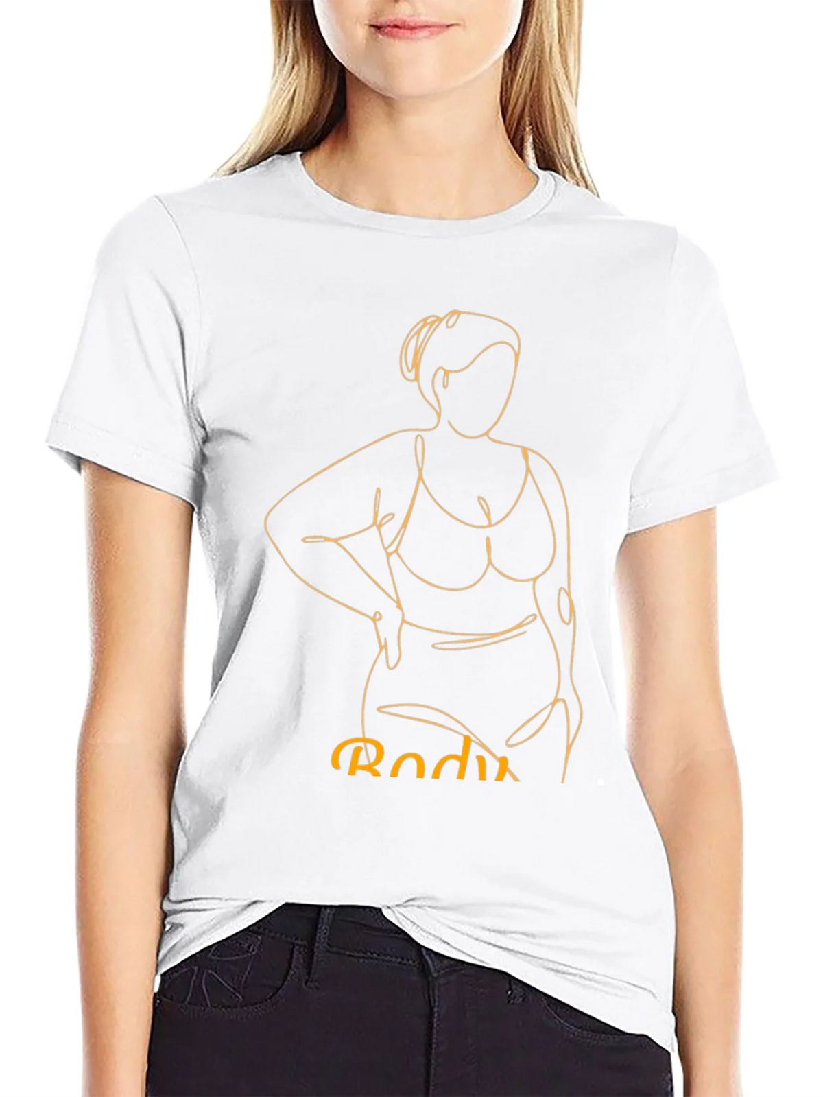 Body Positive Line Art Graphic Tee - Black product image 8