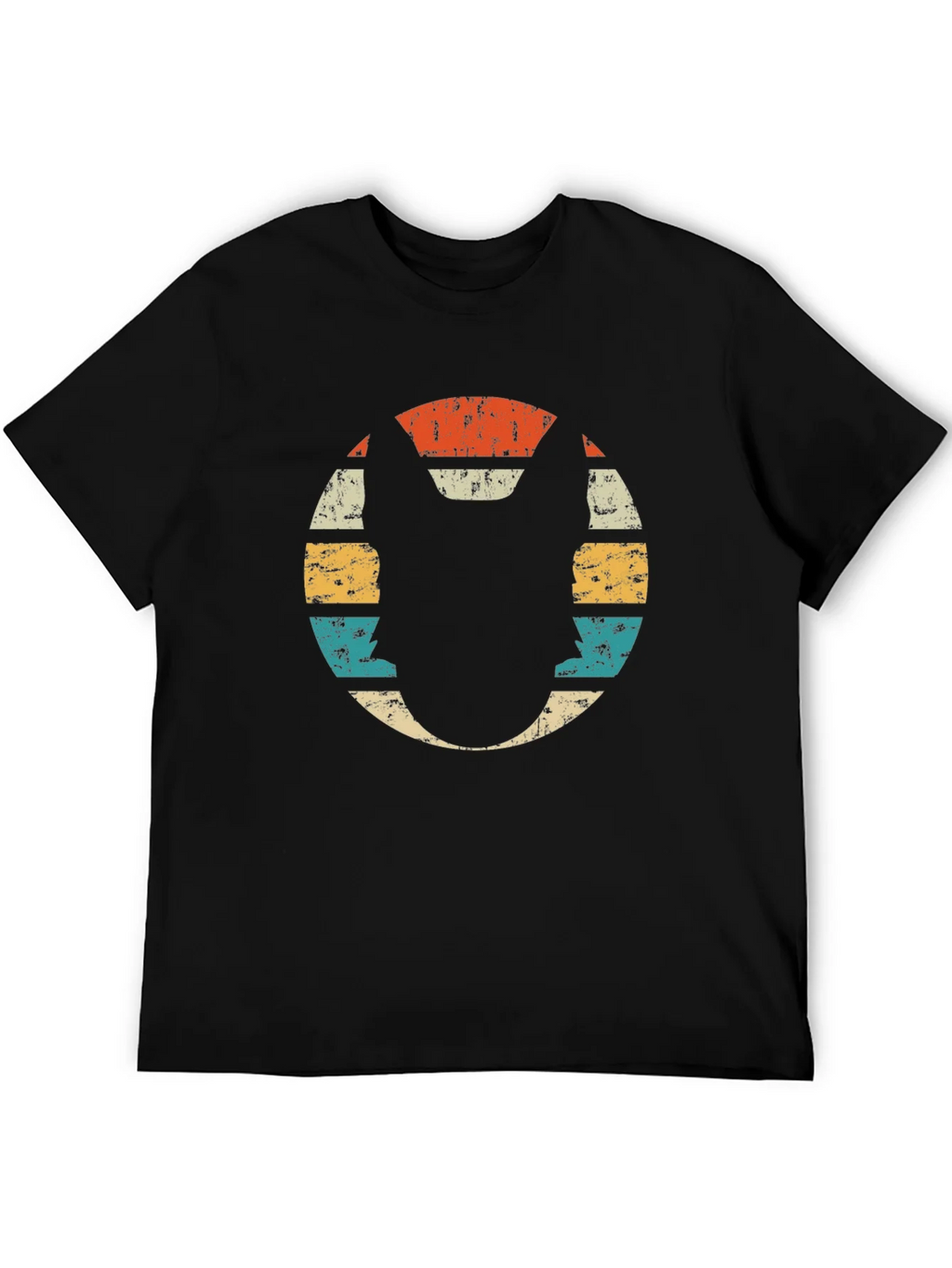 Retro Dog Silhouette Graphic Tee - Black Cotton T-Shirt product image 3