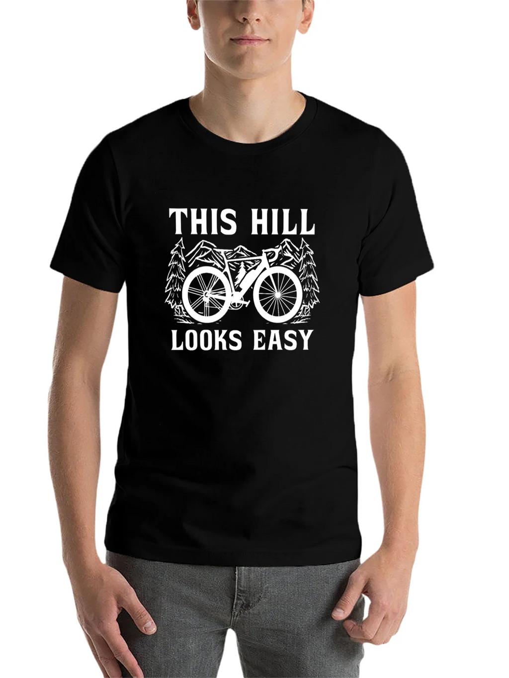 This Hill Looks Easy Black Graphic T-Shirt product image 4