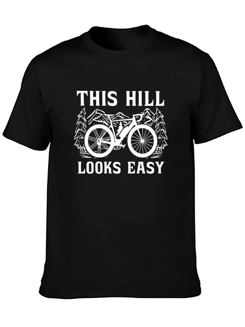 This Hill Looks Easy Black Graphic T-Shirt product image 3