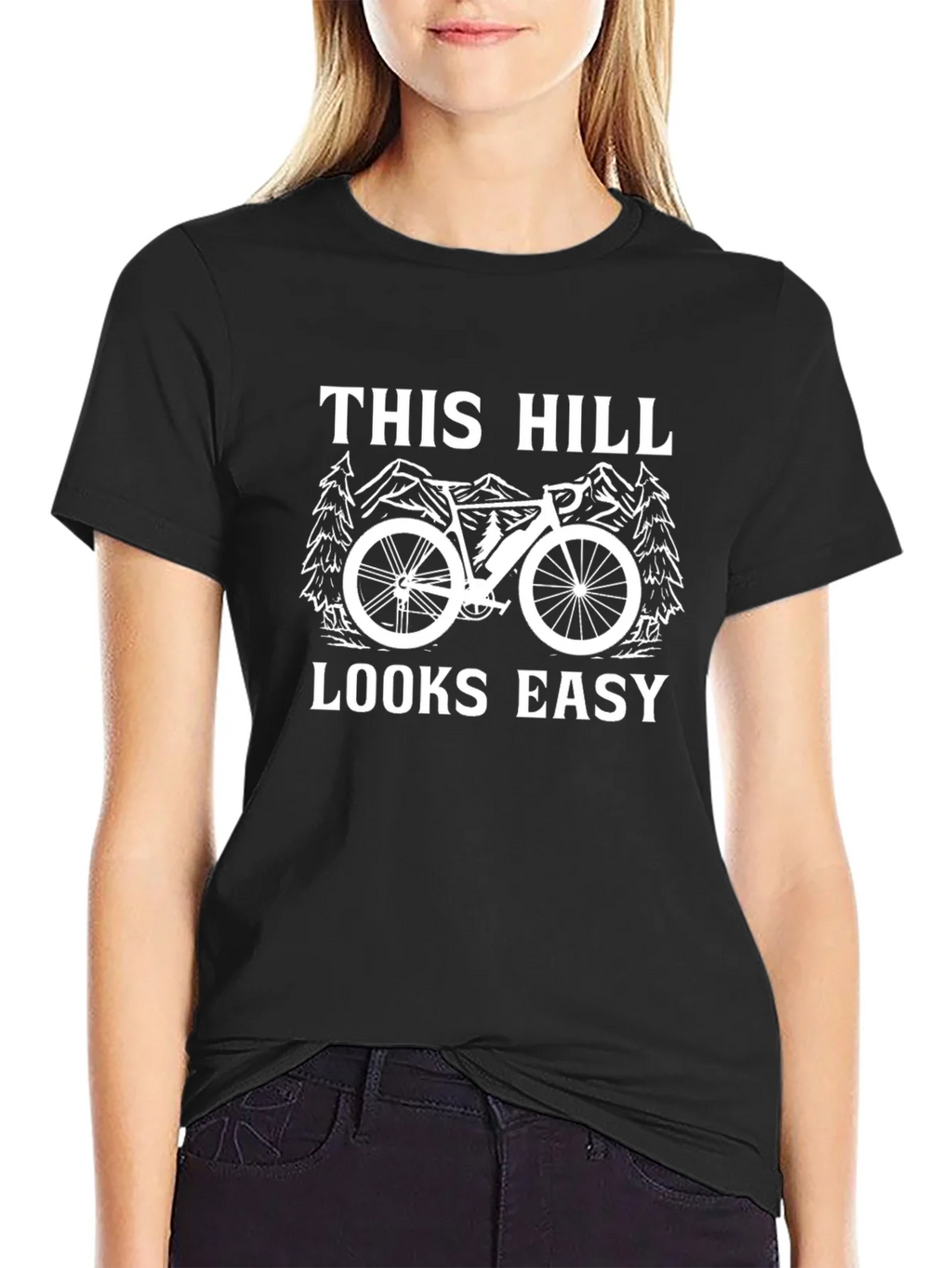 This Hill Looks Easy Black Graphic T-Shirt product image 2