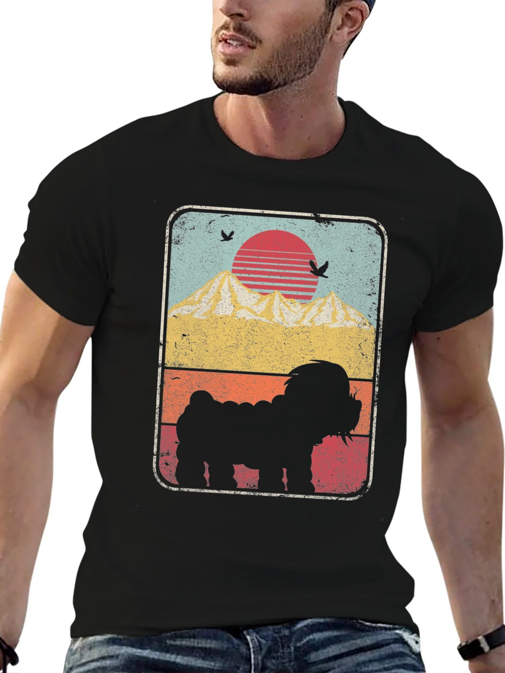 Sunset Dog Silhouette Graphic Tee product image 6
