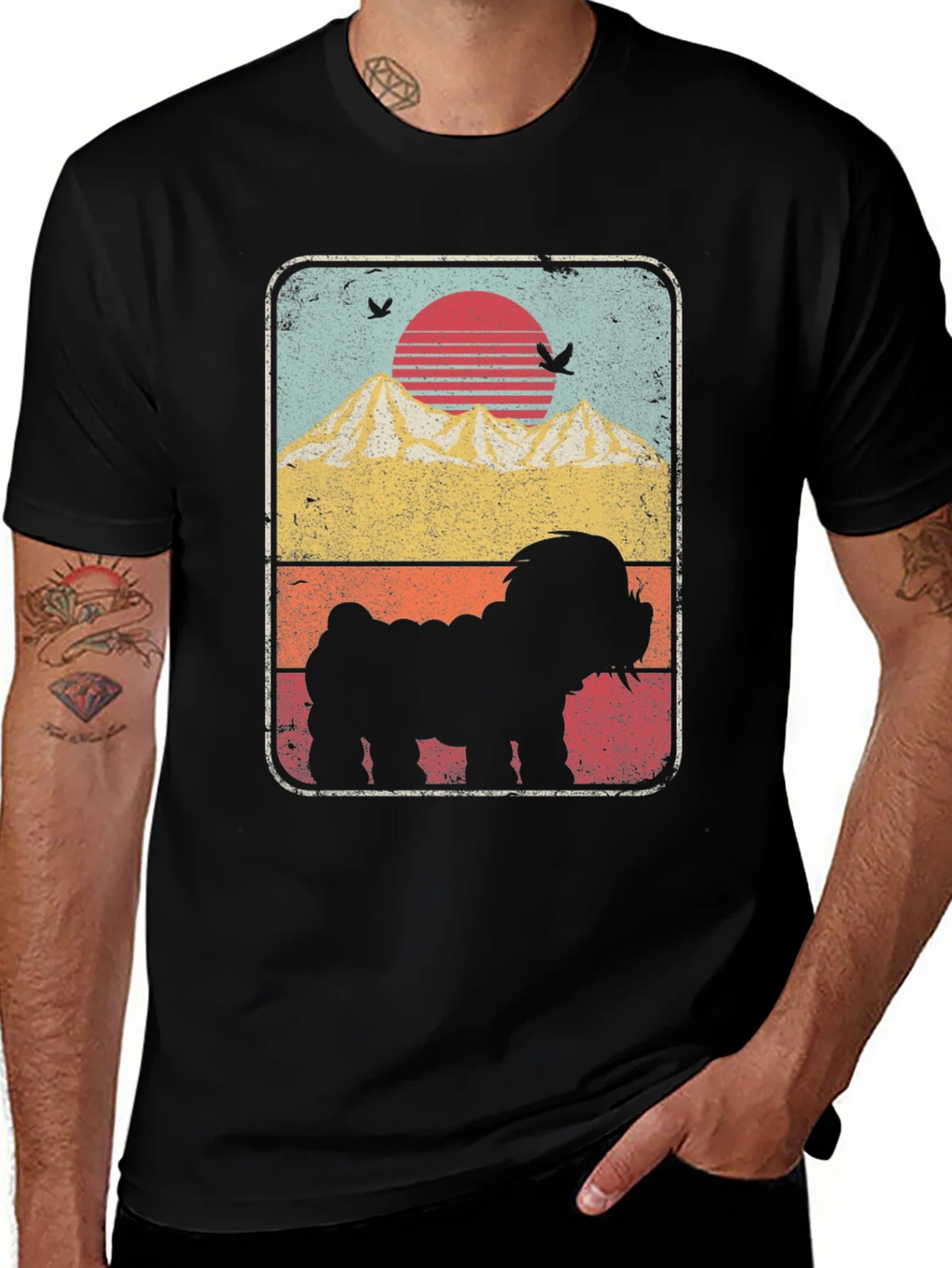 Sunset Dog Silhouette Graphic Tee product image 1