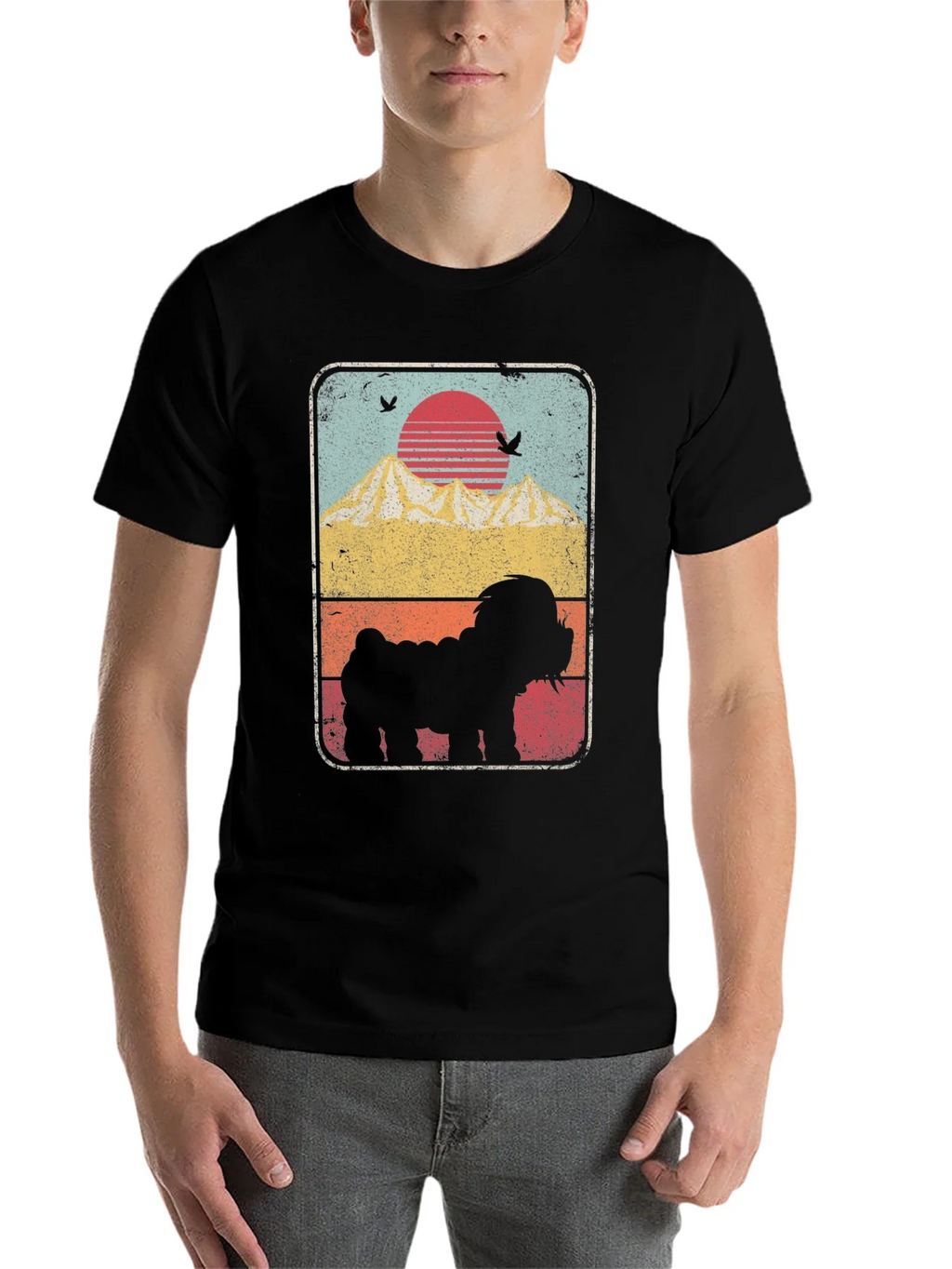 Sunset Dog Silhouette Graphic Tee product image 4