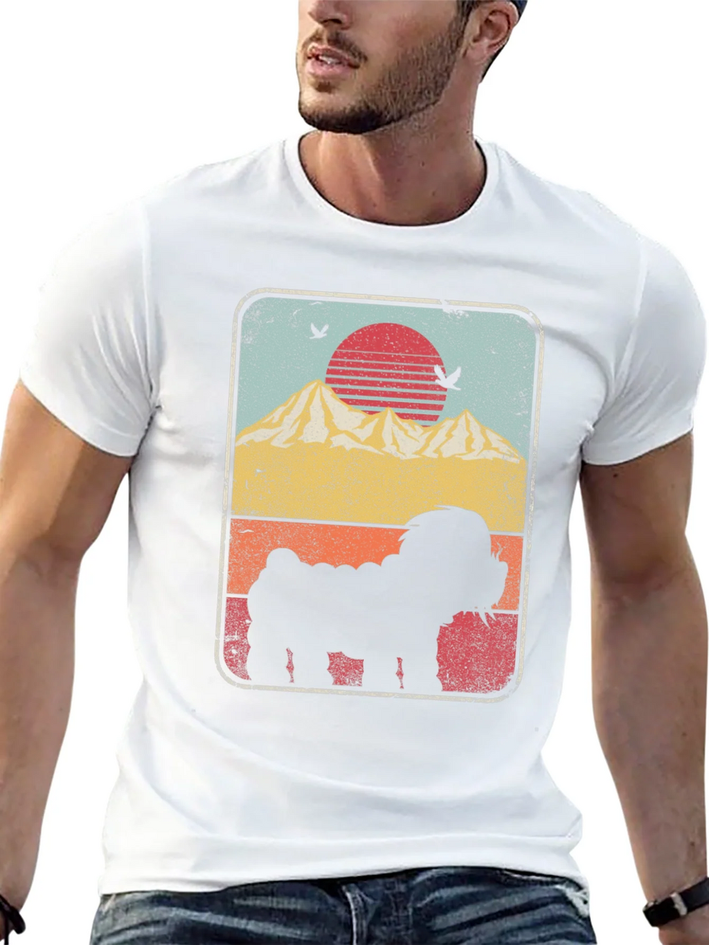 Sunset Dog Silhouette Graphic Tee product image 12