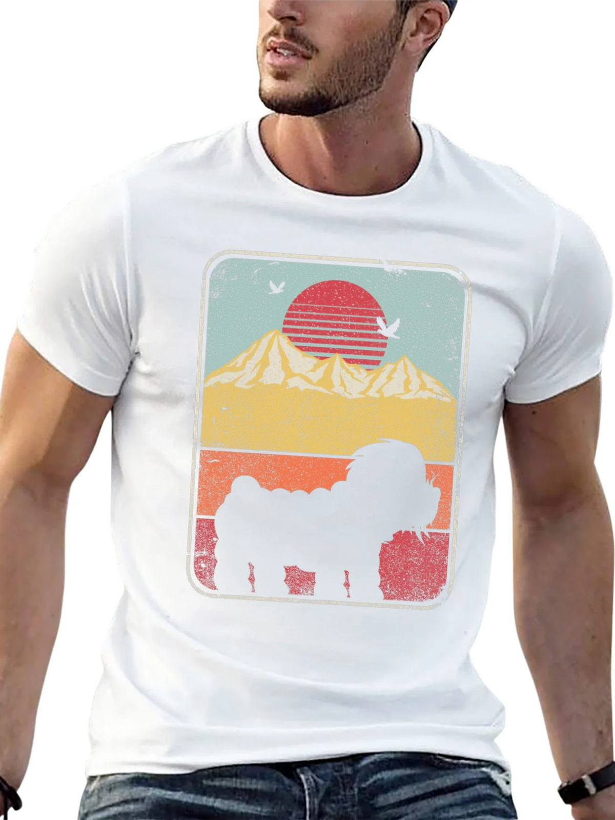 Sunset Dog Silhouette Graphic Tee product image 12