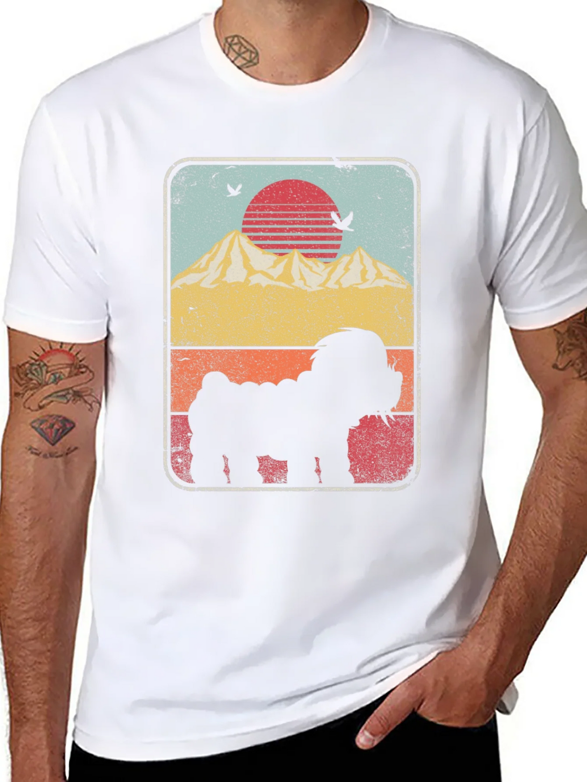 Sunset Dog Silhouette Graphic Tee product image 7