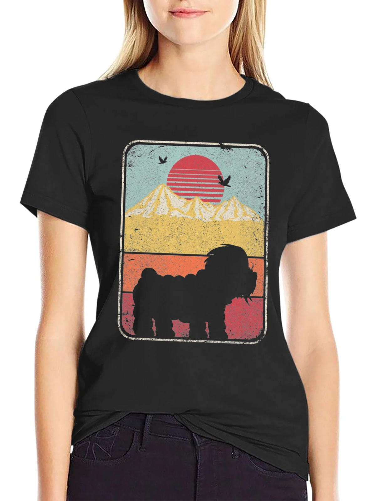 Sunset Dog Silhouette Graphic Tee product image 2