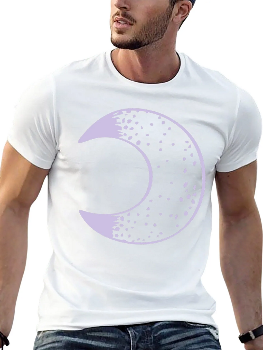 Crescent Moon Graphic Tee - Black Cotton Blend Shirt product image 12