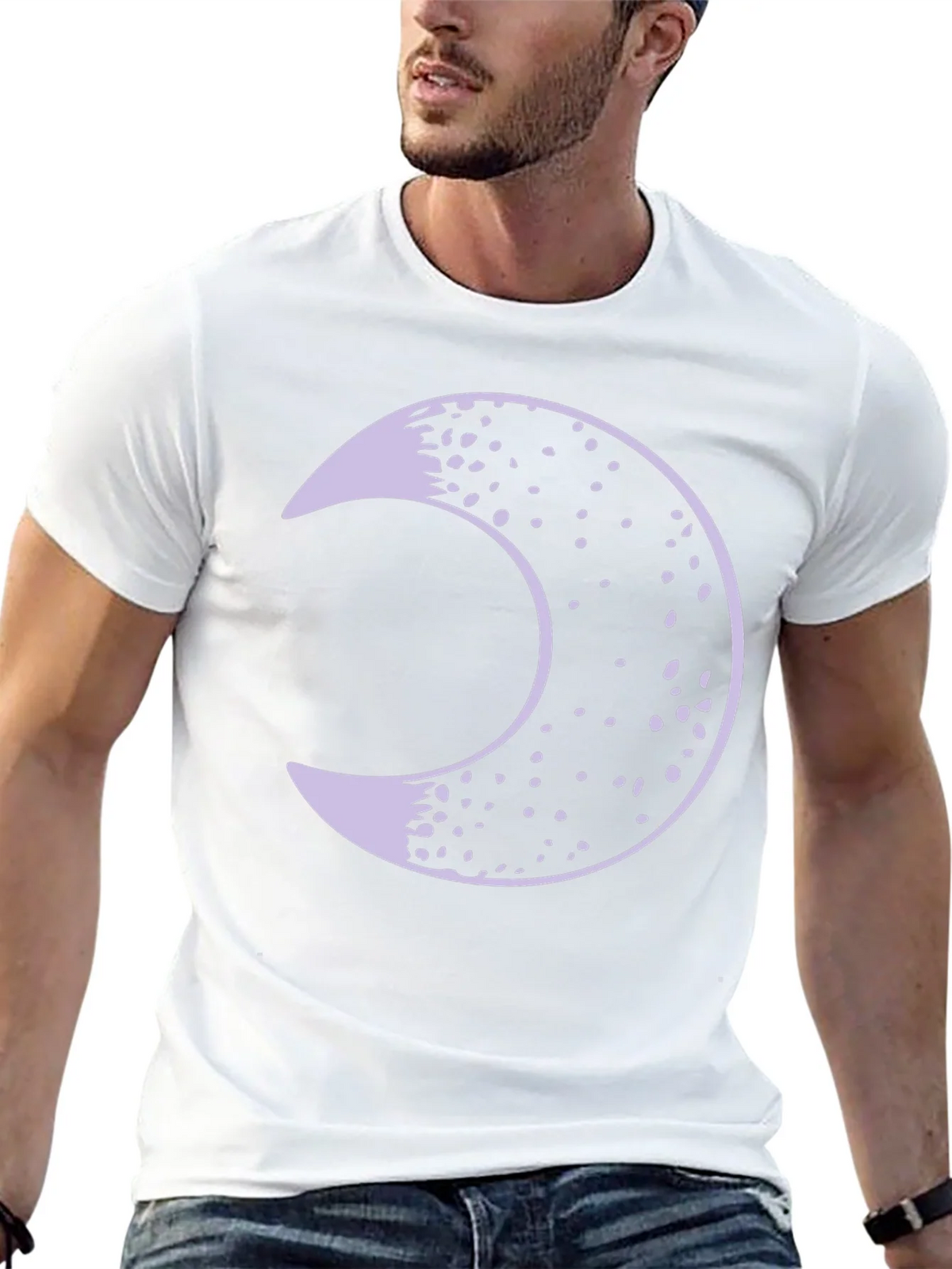 Crescent Moon Graphic Tee - Black Cotton Blend Shirt product image 12