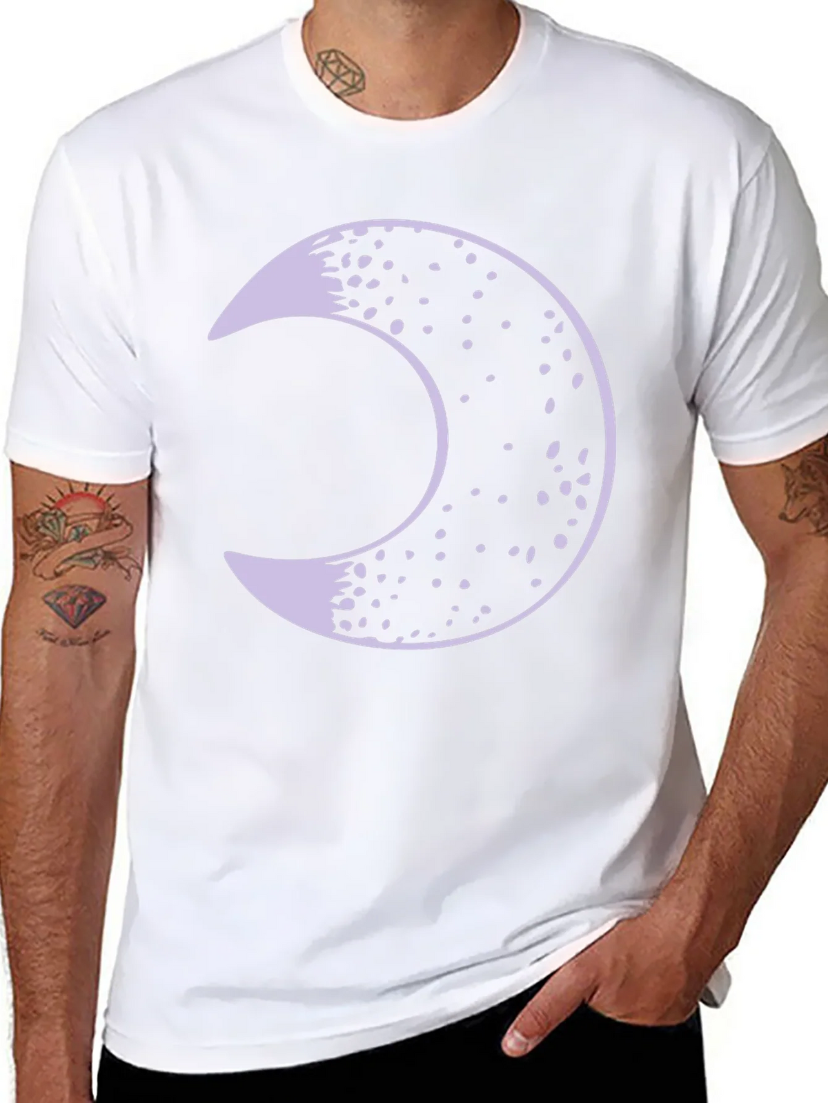 Crescent Moon Graphic Tee - Black Cotton Blend Shirt product image 7