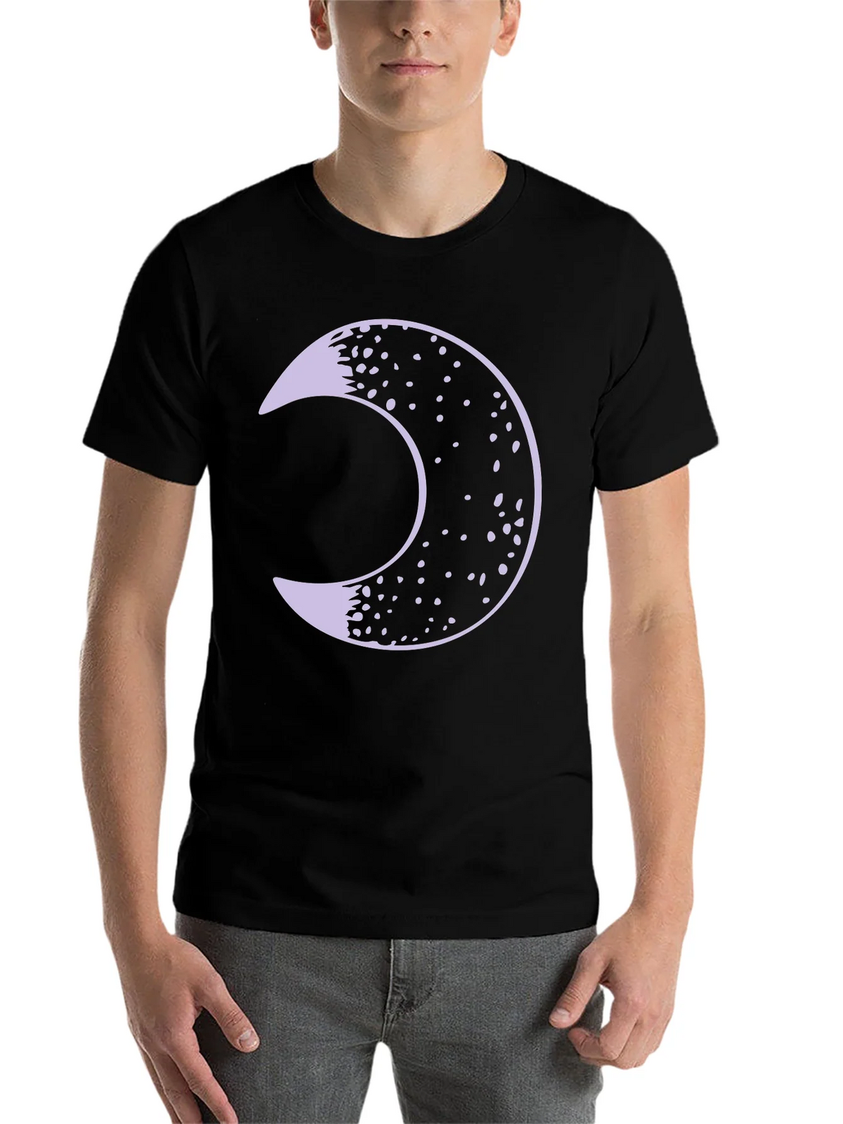Crescent Moon Graphic Tee - Black Cotton Blend Shirt product image 4