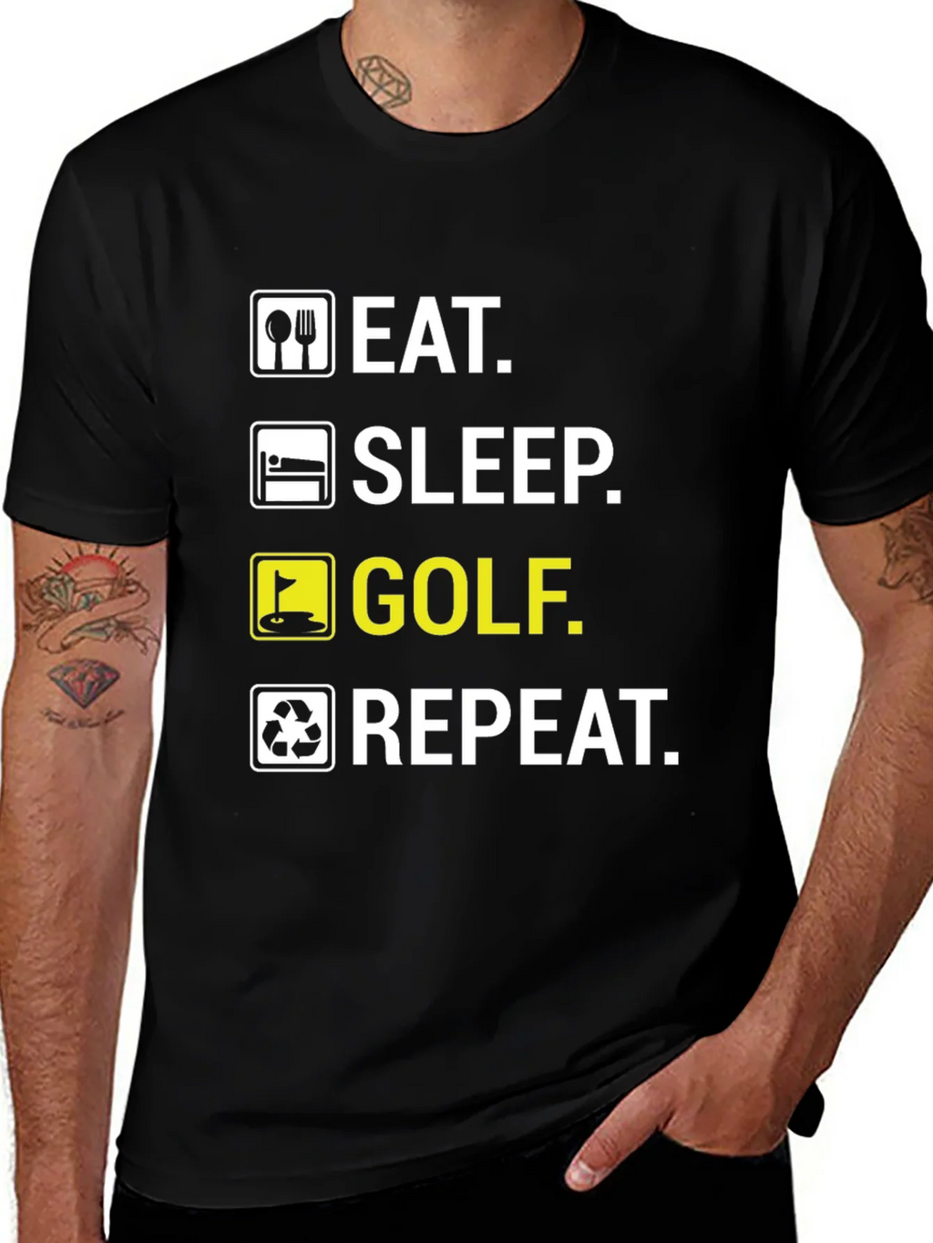 Eat Sleep Golf Repeat Funny T-Shirt product image 1