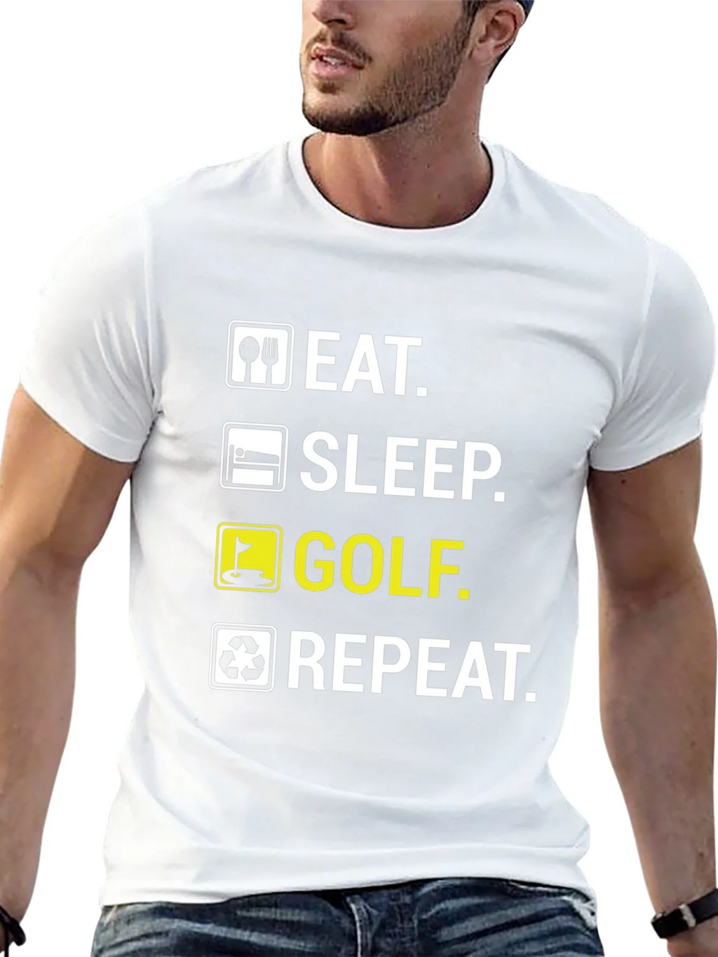 Eat Sleep Golf Repeat Funny T-Shirt product image 12