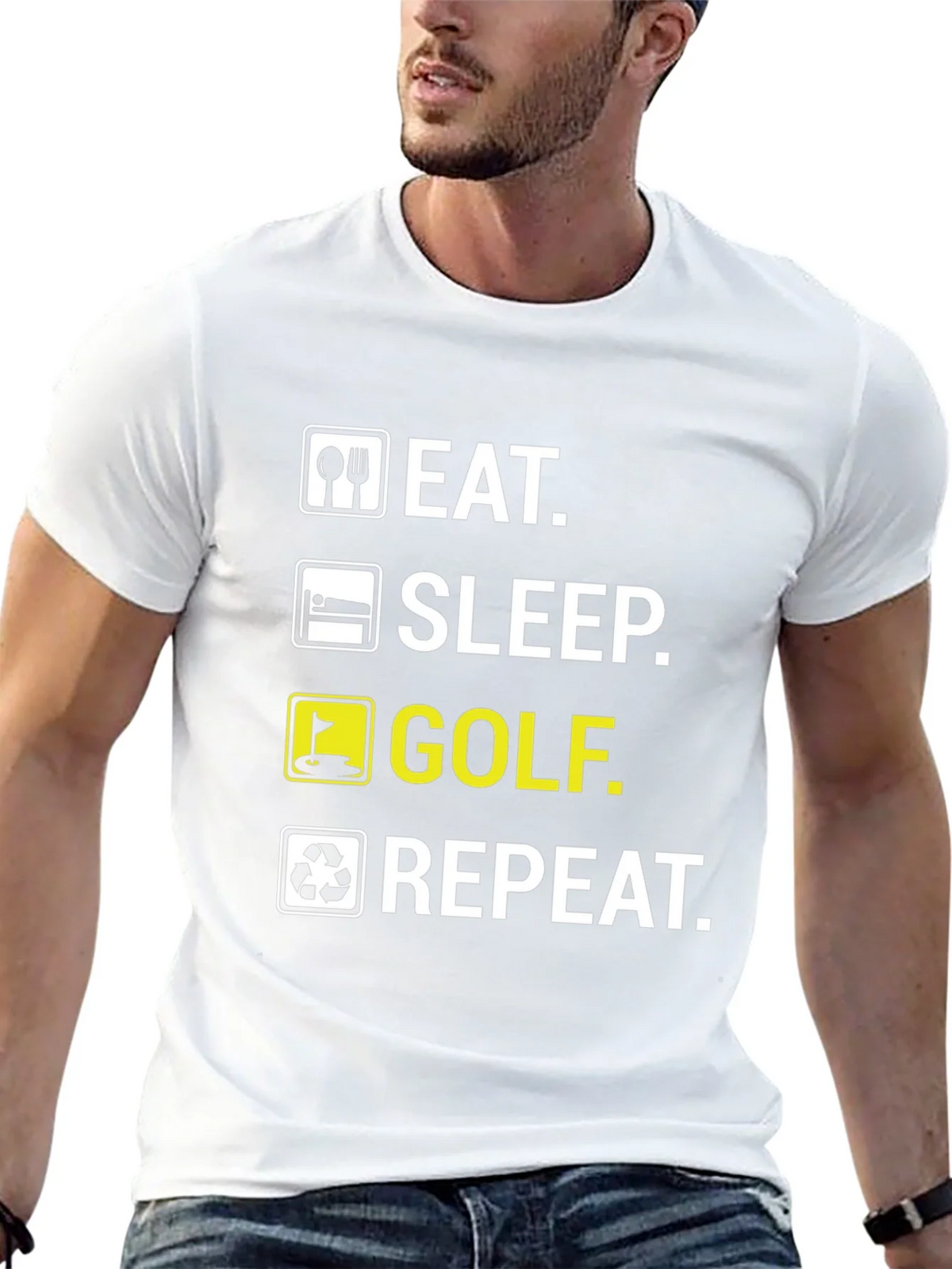 Eat Sleep Golf Repeat Funny T-Shirt product image 12