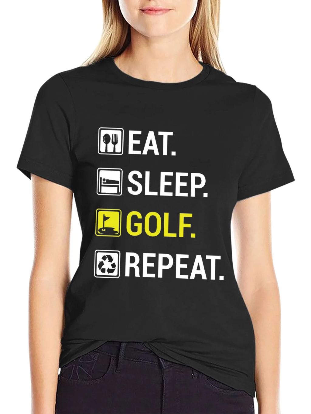 Eat Sleep Golf Repeat Funny T-Shirt product image 2