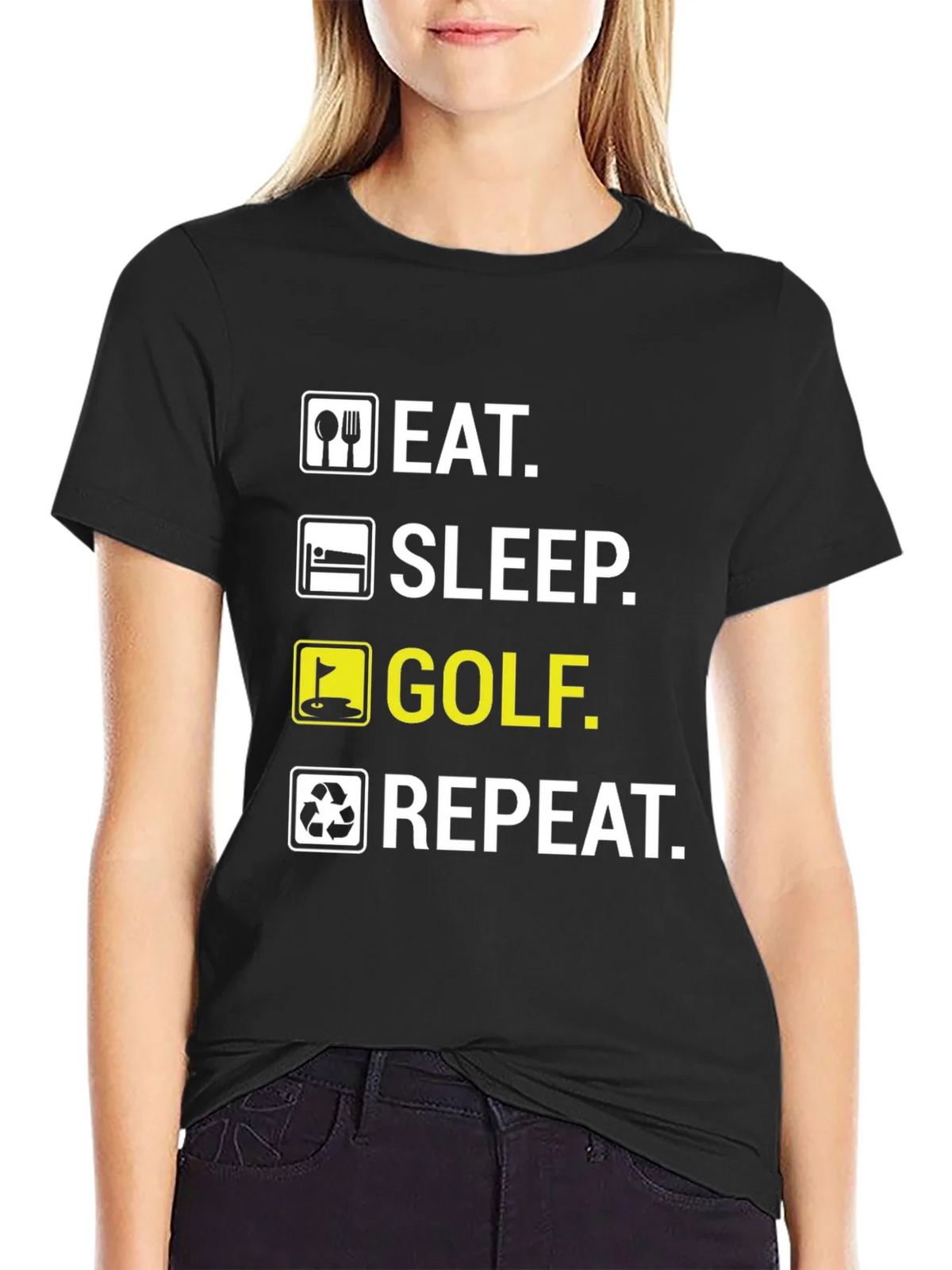 Eat Sleep Golf Repeat Funny T-Shirt product image 2