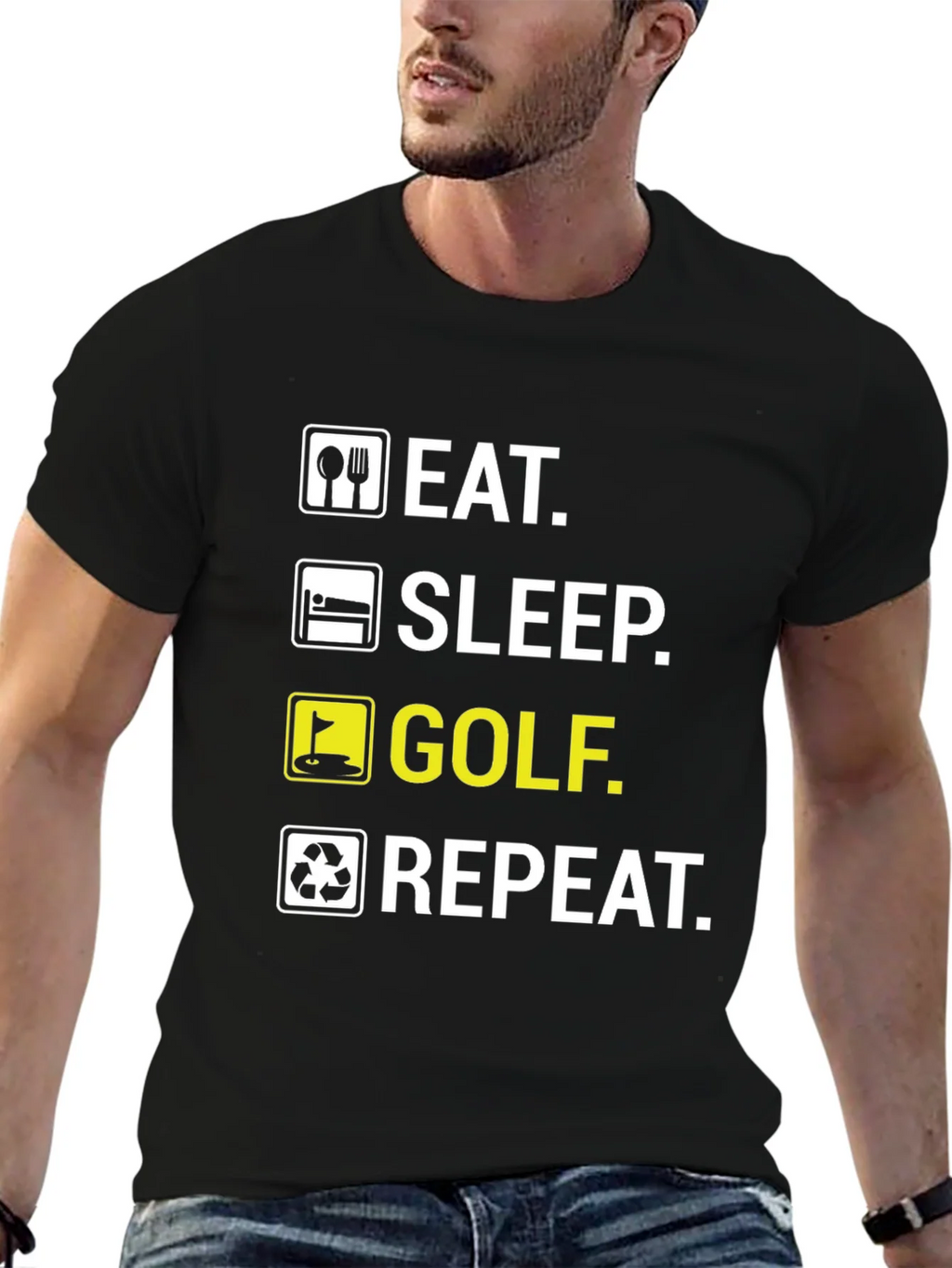 Eat Sleep Golf Repeat Funny T-Shirt product image 6