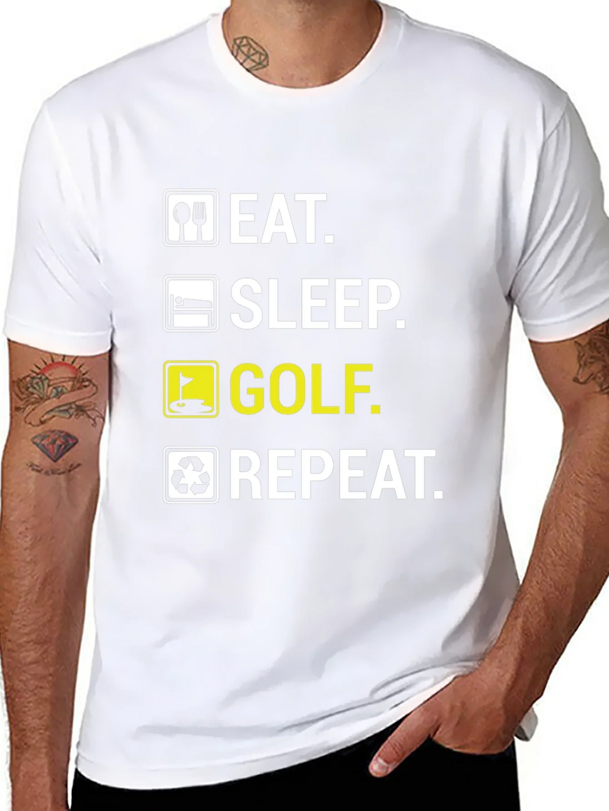 Eat Sleep Golf Repeat Funny T-Shirt product image 7