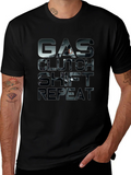 Gas Clutch Shift Repeat Black Graphic Tee product image 1