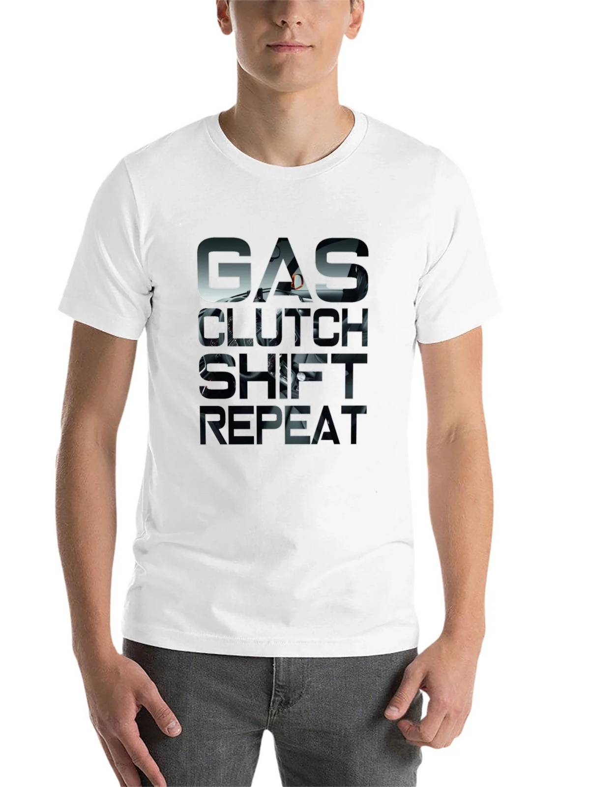 Gas Clutch Shift Repeat Black Graphic Tee product image 10